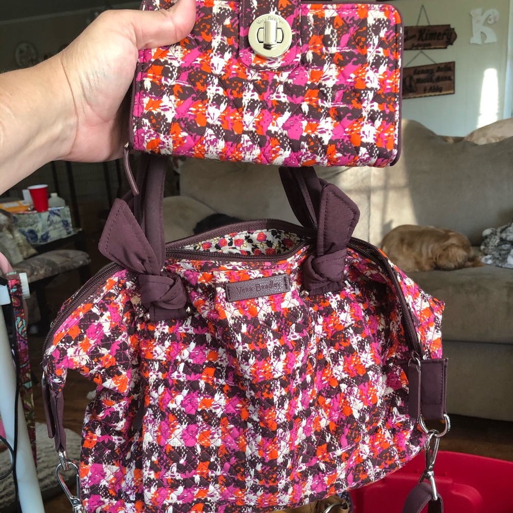 Vera Bradley Hadley satchel and wallet